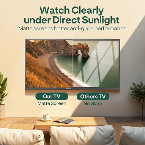 SYLVOX New 55" Outdoor Smart TV with Wall Mount, Superior Waterproof Performance, Matte Finish for Enhanced Anti-Glare Effect, Full Metal, with Dolby Atmos, 1000nits, Partial Sun Deck Pro 2.0+ Series in Saudi Arabia
