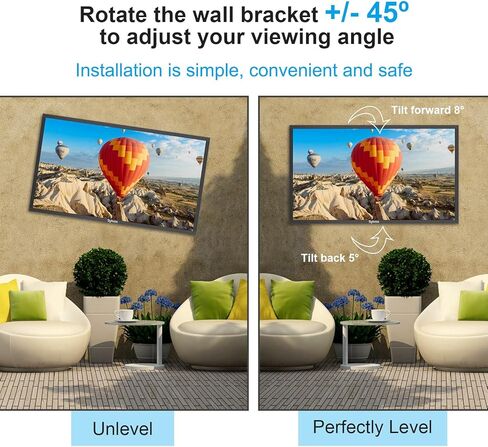SYLVOX New 55" Outdoor Smart TV with Wall Mount, Superior Waterproof Performance, Matte Finish for Enhanced Anti-Glare Effect, Full Metal, with Dolby Atmos, 1000nits, Partial Sun Deck Pro 2.0+ Series in Saudi Arabia