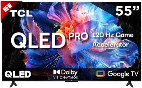 تلفزيون تي سي إل الذكي 55 بوصة 2025 55Q5K تلفزيون جوجل QLED 4K مساعد جوجل | التحكم الصوتي بدون استخدام اليدين | اليكسا | فيجنHDR10+| آيبك | التعتيم الجزئي | نيتس 350 | لوحة 60 هرتز (متجددة) in Kuwait