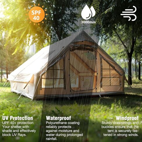 Inflatable Tent with Skylight 6-8 Person Inflatable Camping Tent Quick Setup Blow Up Tents with Pump Air Glamping Tents for Camping Adult Waterproof Inflatable House for Camping Beach Festivals in Saudi Arabia