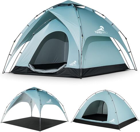 Instant Pop Up Tent 4 Person – Easy Setup Camping Tent Instant Setup 3-in-1 Waterproof Tent 10000mm With Rainfly Family Outdoor Tent in Saudi Arabia