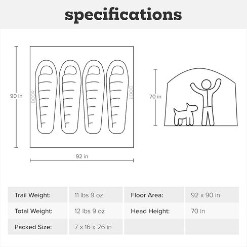 Big Agnes Big House - خيمة تخييم للقاعدة والسيارة، معدات مقاومة للماء لـ 3 فصول، سهلة الإعداد للمجموعات in Saudi Arabia