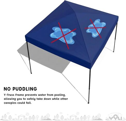 YOLI Meridian EasyLift 144 Instant Pop-Up Canopy, 12x12 Heavy Duty Straight Leg Shelter with Y-Truss Frame & Vented Top – Navy Blue in Saudi Arabia