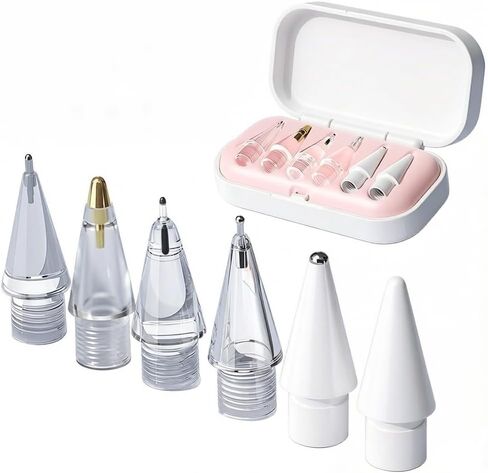 Replacement Tips for Apple Pencil Pro/ 2nd Gen/ 1st Gen/USB C, Upgraded Apple Pencil Tips with Case No Wear Out Fine Point Precise Control, for iPad Pen Nibs Sets (6) in Saudi Arabia