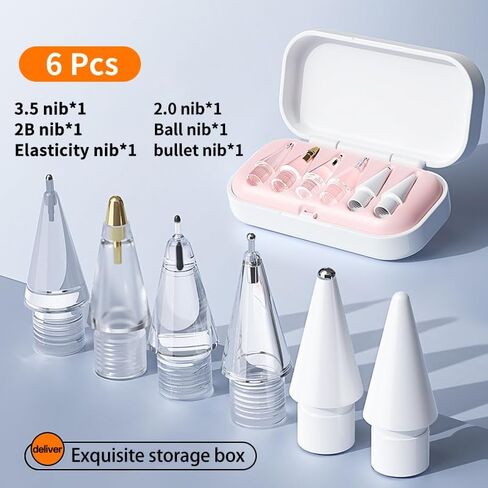 Replacement Tips for Apple Pencil Pro/ 2nd Gen/ 1st Gen/USB C, Upgraded Apple Pencil Tips with Case No Wear Out Fine Point Precise Control, for iPad Pen Nibs Sets (6) in Saudi Arabia