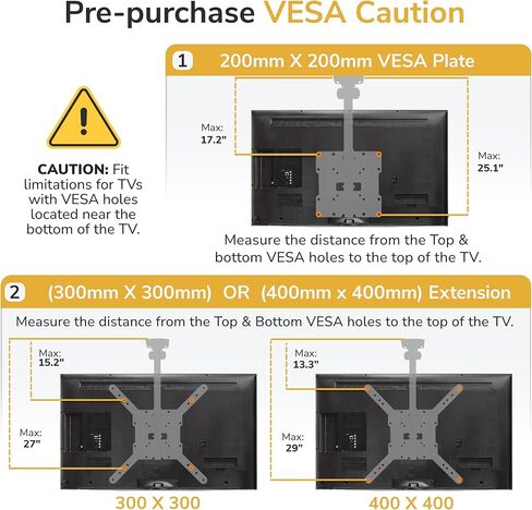 Mount-It! Fold-Up Ceiling TV Mount for 23–55 Inch TVs with Longer Arm, Space-Saving Flip Down Bracket for Flat & Slanted Ceilings, Retractable Tilt & Swivel Mount, VESA up to 400x400, 44 lbs Capacity in Saudi Arabia