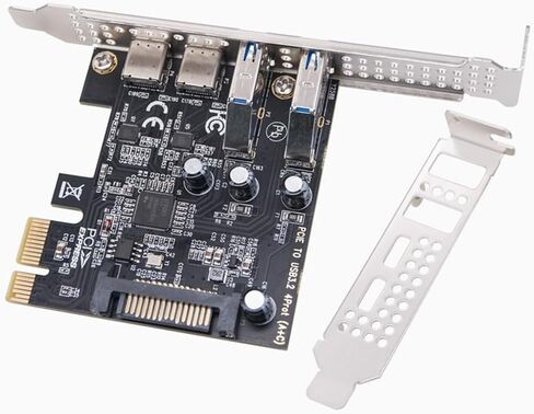 نوع C USB 3.2 Gen1 5Gbps PCIE بطاقة محول PCI Express Board 2xUSB A Port + 2xType-C Port/USB3.2 PCI-E بطاقة التوسع in Kuwait