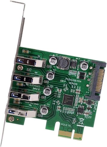 الملف الشخصي المنخفض 4 منافذ PCI-E إلى USB 3.0 HUB PCI Express محول بطاقة التوسع 5Gbps USB1.1/2.0/3.0 أنظمة التشغيل in Kuwait