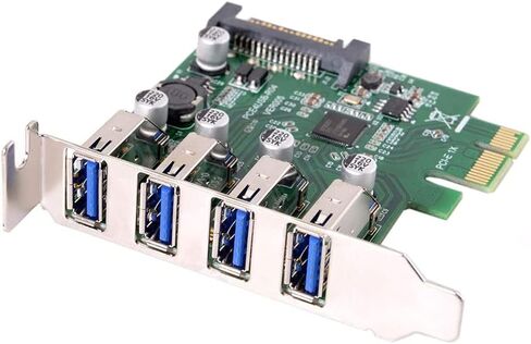 الملف الشخصي المنخفض 4 منافذ PCI-E إلى USB 3.0 HUB PCI Express محول بطاقة التوسع 5Gbps USB1.1/2.0/3.0 أنظمة التشغيل in Kuwait