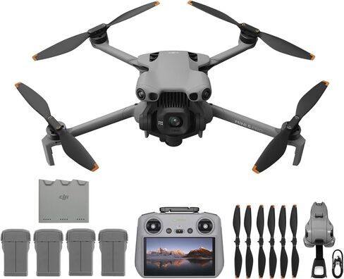 DJI Mini 5 Pro + CA Fly More Combo Plus مع DJI RC 2، طائرة بدون طيار مع كاميرا، 1 بوصة CMOS، طائرة بدون طيار 4K للمبتدئين، استشعار العوائق، ActiveTrack 360، دوران 225 جيمبال، عمر بطارية ممتد، 4 بطاريات in Kuwait