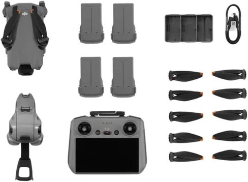 DJI Mini 5 Pro + CA Fly More Combo Plus مع DJI RC 2، طائرة بدون طيار مع كاميرا، 1 بوصة CMOS، طائرة بدون طيار 4K للمبتدئين، استشعار العوائق، ActiveTrack 360، دوران 225 جيمبال، عمر بطارية ممتد، 4 بطاريات in Kuwait