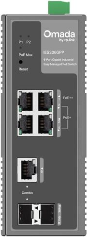 محول TP-Link Omada 5 Port Gigabit Industrial PoE، سهل الإدارة، ميزانية 120 وات، متوافق مع PoE+/PoE++، طاقة زائدة، حماية من الإضاءة، غلاف صناعي متين، VLAN، مُدار بواسطة Omada IES206GPP in Saudi Arabia
