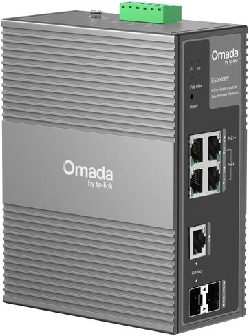 محول TP-Link Omada 5 Port Gigabit Industrial PoE، سهل الإدارة، ميزانية 120 وات، متوافق مع PoE+/PoE++، طاقة زائدة، حماية من الإضاءة، غلاف صناعي متين، VLAN، مُدار بواسطة Omada IES206GPP in Saudi Arabia
