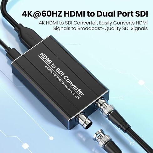 محول HDMI إلى SDI، محول إخراج SDI مزدوج يدعم إدخال HDMI 4K/60 هرتز، موسع كشف التنسيق التلقائي للمسرح المنزلي للكاميرا in Saudi Arabia