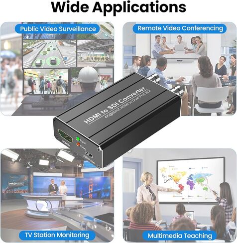 محول HDMI إلى SDI، محول إخراج SDI مزدوج يدعم إدخال HDMI 4K/60 هرتز، موسع كشف التنسيق التلقائي للمسرح المنزلي للكاميرا in Saudi Arabia