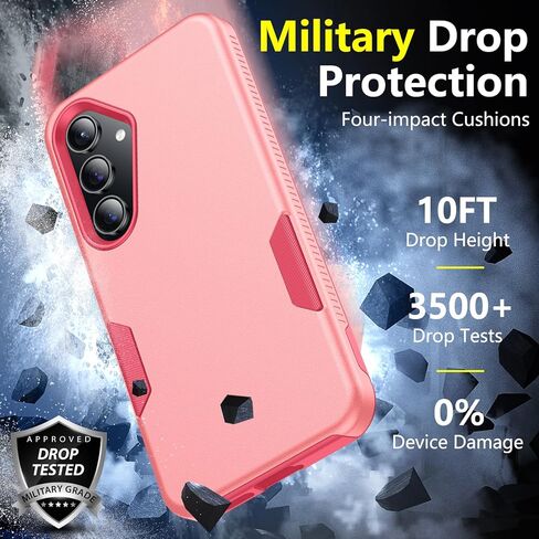 جراب SPIDERCASE مصمم لهاتف Samsung Galaxy S24 Plus، جراب هاتف عالي التحمل مضاد للصدمات لهاتف Galaxy S24 Plus 2024، وردي in Kuwait