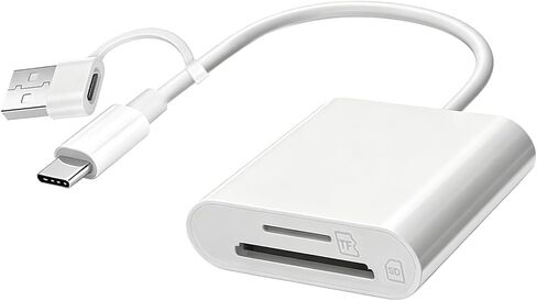 USB C SD Card Reader, USB SD Card Reader, Supports SD and Micro SD Memory Card Adapters for iPhone 15 16 17/iPad/MacBook/Mac, with USB to USB C Adapter in Saudi Arabia