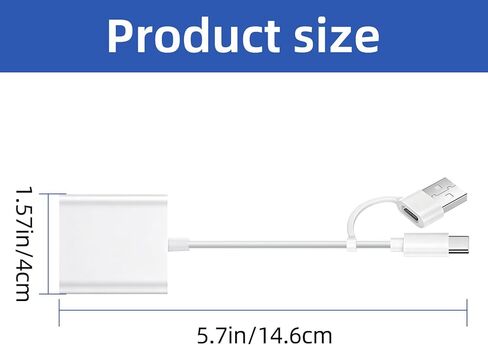USB C SD Card Reader, USB SD Card Reader, Supports SD and Micro SD Memory Card Adapters for iPhone 15 16 17/iPad/MacBook/Mac, with USB to USB C Adapter in Saudi Arabia