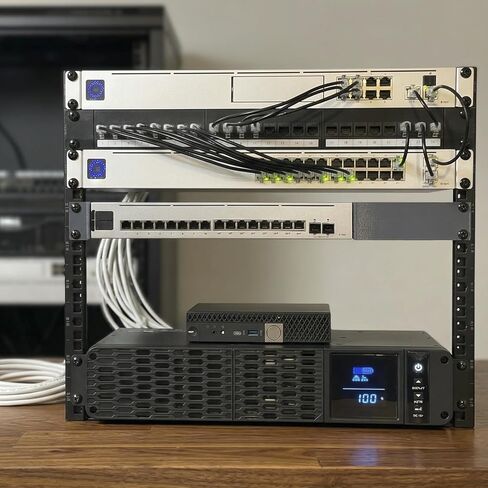 1U 19" Rack Mount with PSU Tray, Compatible with Ubiquiti UniFi USW-Pro-Max-16-PoE Network Switch, Ventilated Bracket in Saudi Arabia