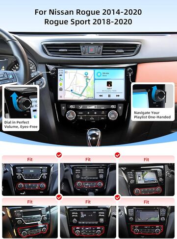 Dasaita 10.33'' Car Stereo Radio for Nissan Rogue 2014-2020 Rogue Sport 2018-2020, with Wireless Apple CarPlay Android Auto, 6GB+64GB Plug & Play GPS Navigation Head Unit with Volume Control Knob in Saudi Arabia