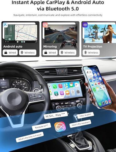 Dasaita 10.33'' Car Stereo Radio for Nissan Rogue 2014-2020 Rogue Sport 2018-2020, with Wireless Apple CarPlay Android Auto, 6GB+64GB Plug & Play GPS Navigation Head Unit with Volume Control Knob in Saudi Arabia