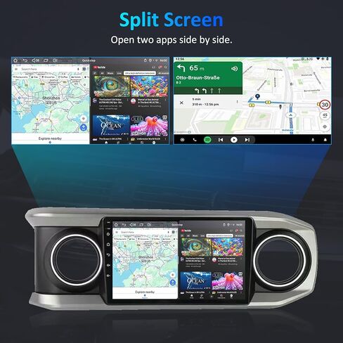 ترقية راديو السيارة 4G + 64G لسيارة Toyota Tacoma 2016-2023: ستيريو السيارة Android 15 لراديو Tacoma مع شاشة لمس 10 بوصة، Carplay/Android Auto، GPS، WiFi، Bluetooth، صوت FM RDS، SWC، كاميرا احتياطية in Kuwait