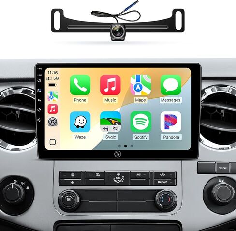 10" Car Radio Stereo for Ford F150 (2004-2008), F250/F350/F450/F550 (2008-2016), E150/E250/E350/Econoline Van (2009-2016), Focus/Fusion (2005-2007) WiFi/Wireless CarPlay/Android Auto, Touchscreen, GPS in Saudi Arabia