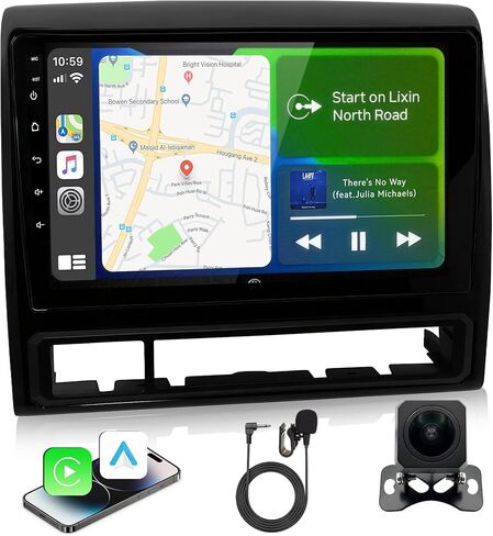 ستيريو راديو السيارة لسيارة Toyota Tacoma 2005-2015، ستيريو سيارة بشاشة تعمل باللمس 9 بوصة مع Carplay لاسلكي، Android Auto، لراديو Toyota Tacoma مع بلوتوث، كاميرا احتياطية، AM/FM، وحدة الرأس - 2+64G in Saudi Arabia