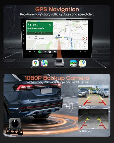 ستيريو راديو السيارة لسيارة Toyota Tacoma 2005-2015، ستيريو سيارة بشاشة تعمل باللمس 9 بوصة مع Carplay لاسلكي، Android Auto، لراديو Toyota Tacoma مع بلوتوث، كاميرا احتياطية، AM/FM، وحدة الرأس - 2+64G in Saudi Arabia