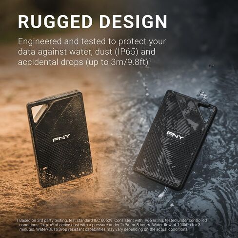 PNY RP60 1TB Portable SSD - Up to 2000MB/s, USB-C, USB 3.2 Gen2x2 - Rugged, IP65 Rated, Water/Dust/Drop Resistant - External Solid-State Drive - PSD0CS3060-1TB-RBA in Saudi Arabia