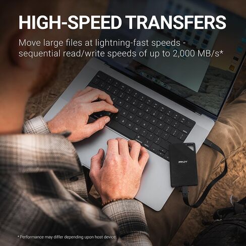 PNY RP60 1TB Portable SSD - Up to 2000MB/s, USB-C, USB 3.2 Gen2x2 - Rugged, IP65 Rated, Water/Dust/Drop Resistant - External Solid-State Drive - PSD0CS3060-1TB-RBA in Saudi Arabia