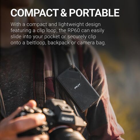 PNY RP60 1TB Portable SSD - Up to 2000MB/s, USB-C, USB 3.2 Gen2x2 - Rugged, IP65 Rated, Water/Dust/Drop Resistant - External Solid-State Drive - PSD0CS3060-1TB-RBA in Saudi Arabia