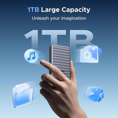 UGREEN NeoDrive Go 1TB Portable SSD with 40Gbp Built-in Cable Up to 4000MB/s, TSMC External Solid State Drive Support 3D NAND & 4K Pro Res Compatible with Windows, Mac & Android, iPad etc in Saudi Arabia