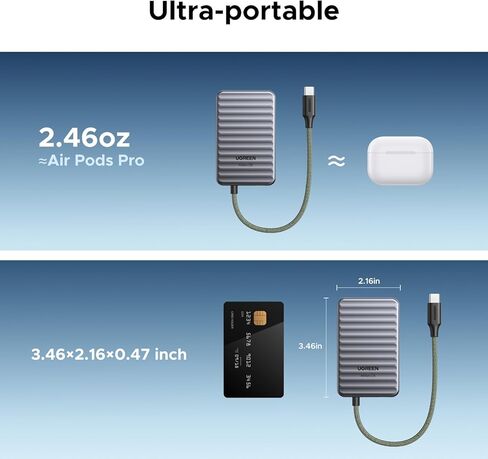 UGREEN NeoDrive Go 1TB Portable SSD with 40Gbp Built-in Cable Up to 4000MB/s, TSMC External Solid State Drive Support 3D NAND & 4K Pro Res Compatible with Windows, Mac & Android, iPad etc in Saudi Arabia