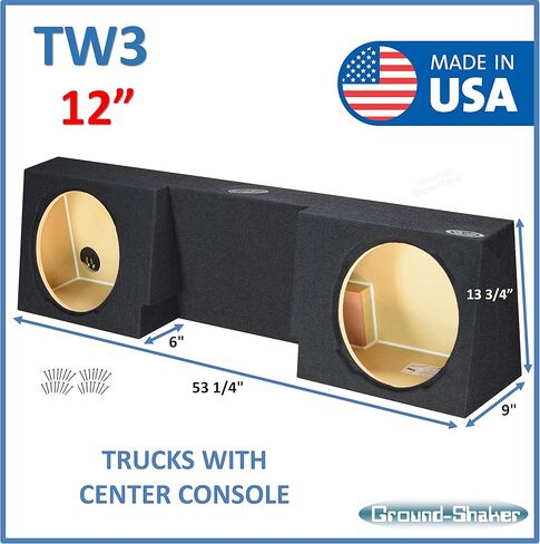 صندوق فرعي مزدوج 12 بوصة لغواصات JL Audio TW3 لسيارات سييرا الكابينة المفردة/الكابينة العادية مضخم الصوت صندوق مكبر الصوت شاكر الأرض in Saudi Arabia