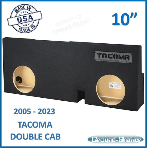 Dual Sealed sub Box 2005-2023 Tacoma Double cab subwoofer Enclosure car Audio Ground Shaker (Black, 10" Dual) in Saudi Arabia