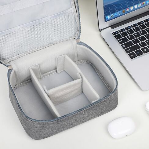 Waterproof Cable Organizer Bag, Electronics Accessories Extra Large Universal Carry Travel Gadget Bag for Power Bank, Memory Card, Data cable, Charger Hard Disk (Gray) in Saudi Arabia