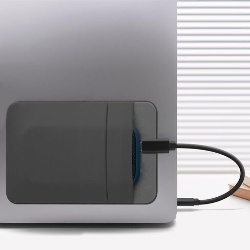 حقيبة لاصقة بجيبين لأجهزة الكمبيوتر المحمولة، رمادية، متوافقة مع محركات أقراص SSD والفئران وكابلات USB وسماعات الرأس اللاسلكية والإلكترونيات الصغيرة، قابلة لإعادة الاستخدام in Saudi Arabia