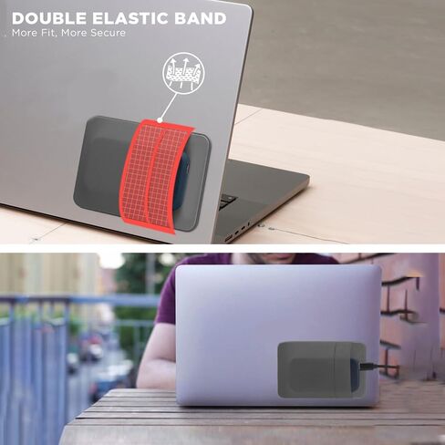 حقيبة لاصقة بجيبين لأجهزة الكمبيوتر المحمولة، رمادية، متوافقة مع محركات أقراص SSD والفئران وكابلات USB وسماعات الرأس اللاسلكية والإلكترونيات الصغيرة، قابلة لإعادة الاستخدام in Saudi Arabia