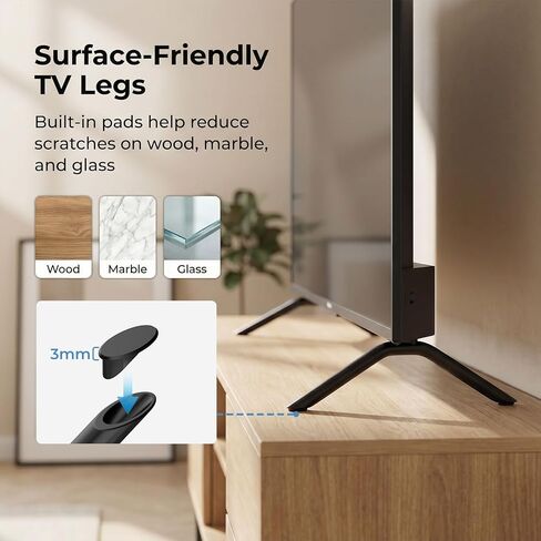 Yaotieci Metal TV Legs Only for 65R4A5R 65R6A5R Roku TV Stand Legs, for Roku Select/Plus Series Models Listed with Screws, Anti Slip Pads and Instruction, Easy Installation in Saudi Arabia