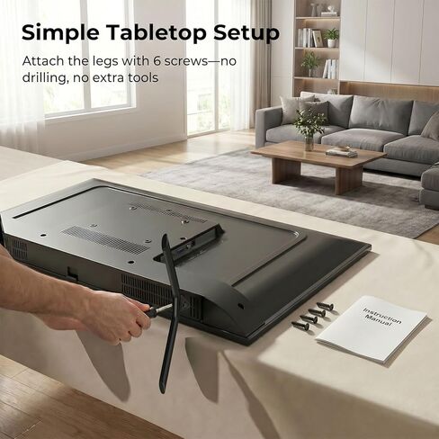 Yaotieci Metal TV Legs Only for 65R4A5R 65R6A5R Roku TV Stand Legs, for Roku Select/Plus Series Models Listed with Screws, Anti Slip Pads and Instruction, Easy Installation in Saudi Arabia