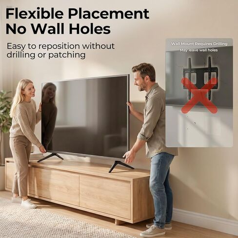 Yaotieci Metal TV Legs Only for 65R4A5R 65R6A5R Roku TV Stand Legs, for Roku Select/Plus Series Models Listed with Screws, Anti Slip Pads and Instruction, Easy Installation in Saudi Arabia