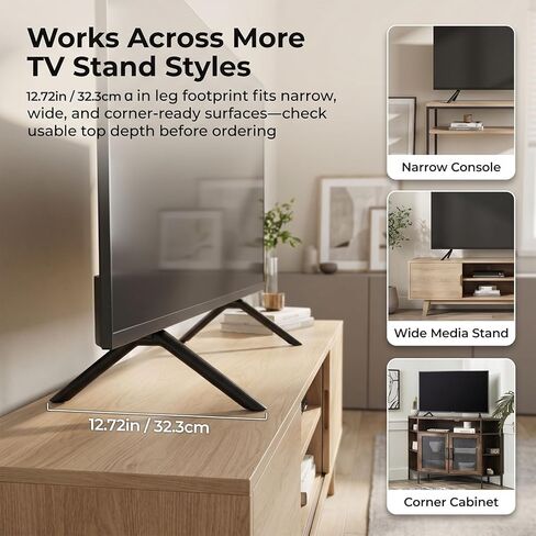 Yaotieci Metal TV Legs Only for 65R4A5R 65R6A5R Roku TV Stand Legs, for Roku Select/Plus Series Models Listed with Screws, Anti Slip Pads and Instruction, Easy Installation in Saudi Arabia