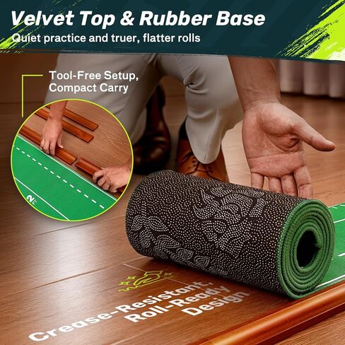 SAPLIZE Indoor/Outdoor Putting Mat with Auto Ball Return, Dual Holes & Distance Markers - Portable Golf Practice Green for Home or Office Training Aid in Saudi Arabia