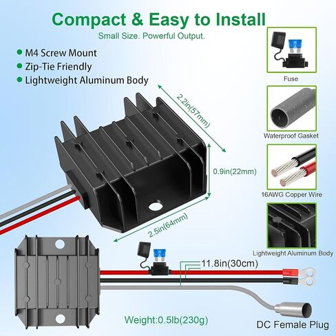 Professional Power Solution for Stable Starlink Mini Internet Connectivity: Waterproof Converter for RV/Car/SUV/Marine/Camping/Portable Power, 9-28V Wide Input, 12V/24V DC to 30V 3.5A Output in Saudi Arabia