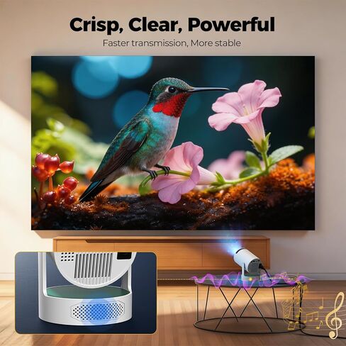 Mini Projector with Bluetooth and WiFi, Upgraded 200 ANSI Lumens Portable Projector 4K, Auto Focus/Keystone, Compatible with iPhone/TV Stick/Laptop for Home Outdoor Movie in Saudi Arabia