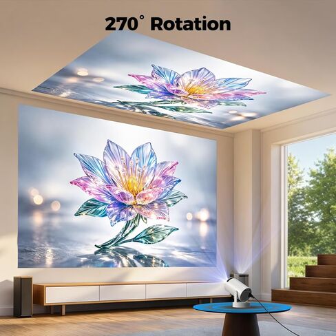 Mini Projector with Bluetooth and WiFi, Upgraded 200 ANSI Lumens Portable Projector 4K, Auto Focus/Keystone, Compatible with iPhone/TV Stick/Laptop for Home Outdoor Movie in Saudi Arabia