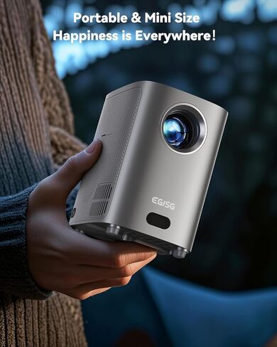 [تركيز كهربائي] جهاز عرض مزود بواي فاي وبلوتوث، 1080 بكسل، جهاز عرض محمول 4K مع تكبير، جهاز عرض أفلام خارجي للمسرح المنزلي حتى 300 بوصة مع حقيبة حمل، للهاتف/عصا التلفزيون/الكمبيوتر الشخصي in Kuwait