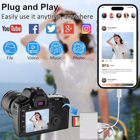 قارئ بطاقات SD 4 في 1 لأجهزة iPhone/iPad/Mac، قارئ بطاقات ذاكرة USB-C/Lightning/USB-A، نقل الصور من الكاميرا الرقمية بطاقة SD/TF إلى الهاتف، محول USB OTG متعدد المنافذ متوافق مع محرك فلاش in Kuwait