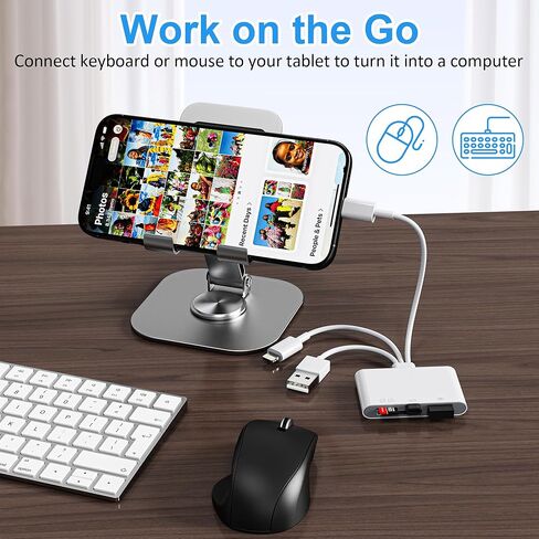 قارئ بطاقات SD 4 في 1 لأجهزة iPhone/iPad/Mac، قارئ بطاقات ذاكرة USB-C/Lightning/USB-A، نقل الصور من الكاميرا الرقمية بطاقة SD/TF إلى الهاتف، محول USB OTG متعدد المنافذ متوافق مع محرك فلاش in Kuwait